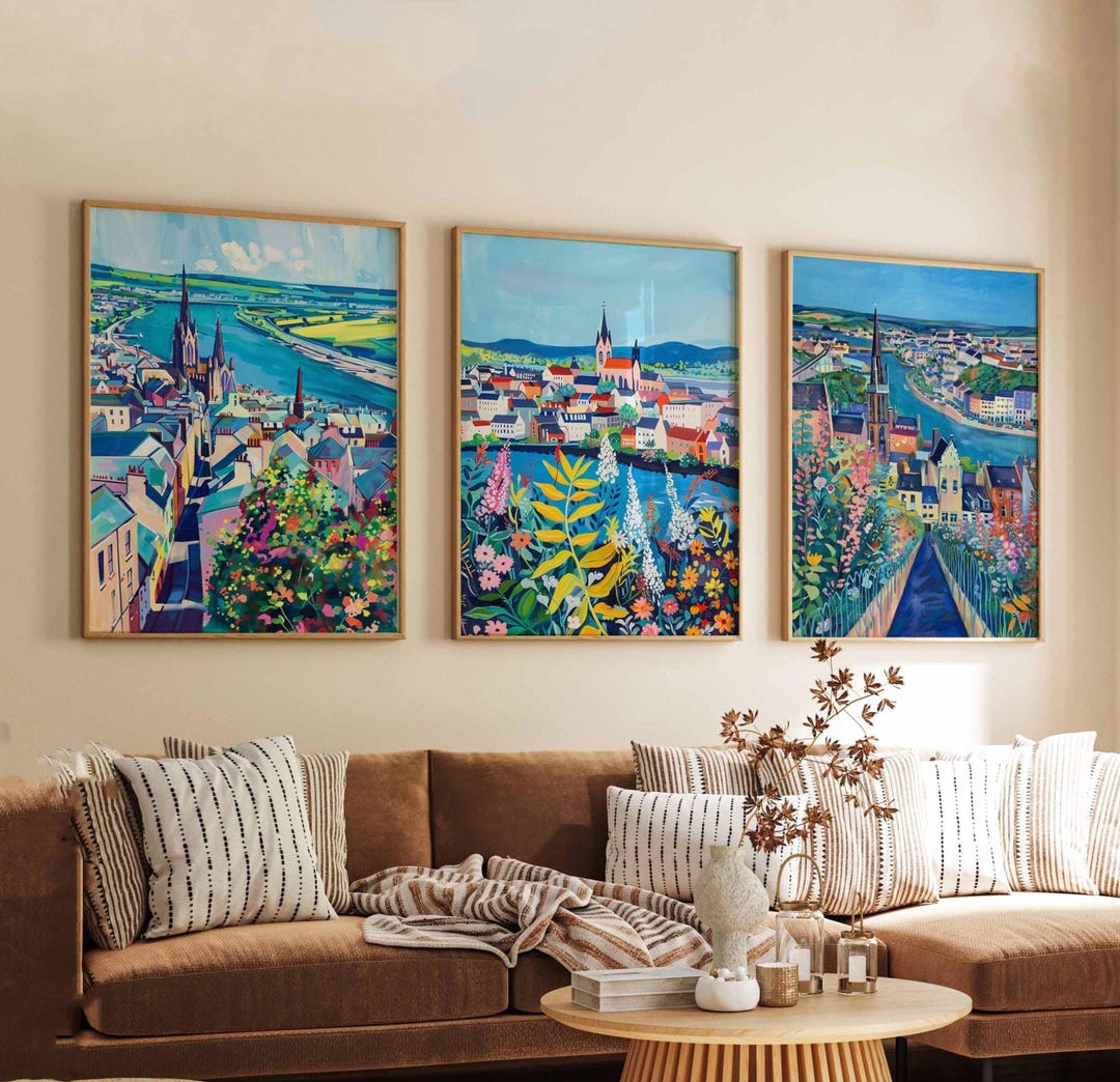 Set of 3 Derry Posters, Northern Ireland Travel Prints, City Wall Art ...