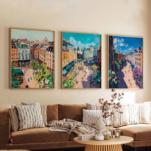 Set of 3 Covent Garden Posters, London Travel Prints, UK Wall Art Set, Covent Garden Decor, Market Scene Poster Prints, Gift for Home
