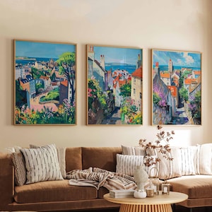 Set of 3 Kirkcaldy Posters, Scotland Travel Prints, Coastal Wall Art Set, Fife Poster Prints, Scottish Town Decor Gift Set