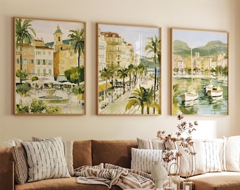 Valencia Poster Set Of 3 | Watercolor Cityscape Prints