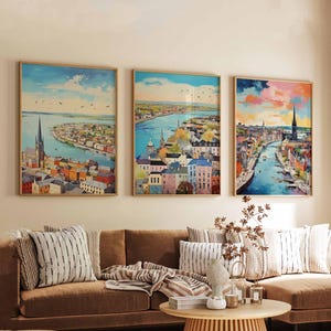Set of 3 Limerick Posters, Ireland Travel Prints, Irish City Wall Art Set, Limerick Poster Prints for Home Decor or Gift
