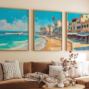 Set of 3 Tel Aviv Posters, Israel Travel Prints, Tel Aviv Travel Prints, Jewish Wall Art, Middle East Poster, A1/A2/A3/A4