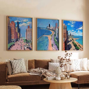 Set of 3 Charlotte North Carolina Posters, Travel Posters Set, Charlotte Prints, North Carolina Wall Art, Charlotte City Decor