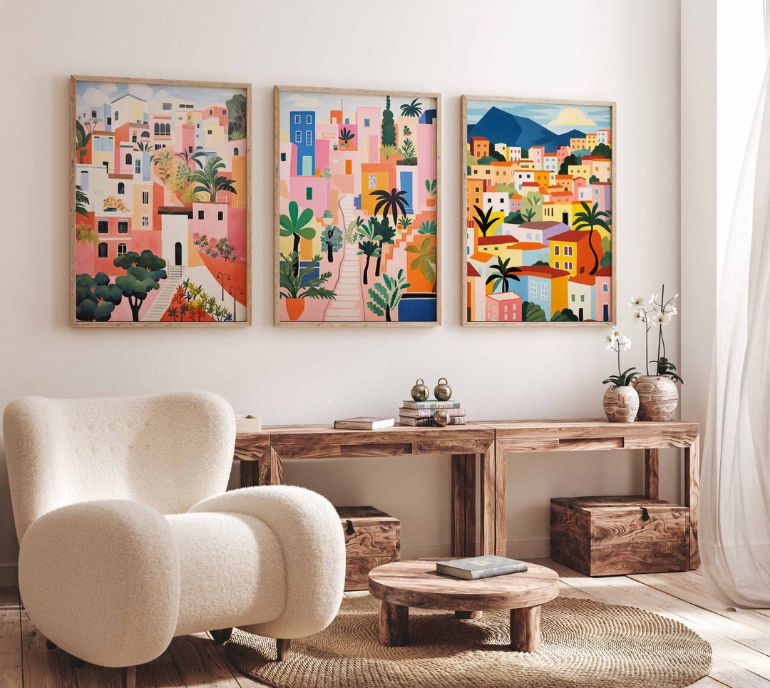 Set of 3 El Salvador Posters, Vintage El Salvador Floral Prints