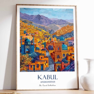 Impresión de Kabul, Póster de viaje de Kabul, Póster de Afganistán, Decoración islámica, Impresión de viaje de Oriente Medio, Regalo para musulmanes, Arte árabe