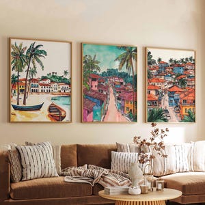 Set of 3 Sierra Leone Posters, African Travel Prints, Sierra Leone Wall Art Set, Sierra Leone Beach Prints, African Decor