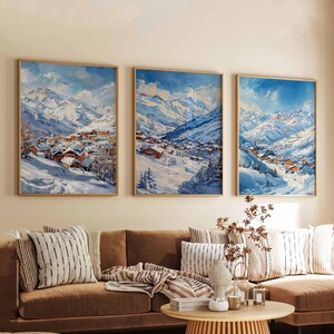 Les Menuires Ski Poster Set, Les Menuires, France Poster, France Print, Les Menuires Ski Resort Wall Art, Skiing Gift, Winter Wall Art