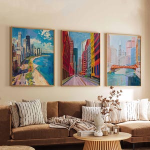 Set of 3 Charlotte North Carolina Posters, Travel Posters Set, Charlotte Prints, North Carolina Wall Art, Charlotte City Decor