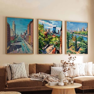 Set of 3 Chicago Illinois Posters, Travel Posters Set, Chicago Prints, Illinois Wall Art, Chicago City Decor, Chicago Skyline Print