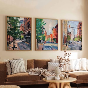 Set of 3 Chicago Illinois Posters, Travel Posters Set, Chicago Prints, Illinois Wall Art, Chicago City Decor, Chicago Skyline Print