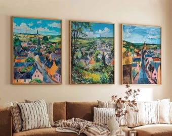 Set of 3 Omagh Posters, Northern Ireland Travel Prints, Omagh Wall Art, Irish Countryside Poster Sets, UK Town Decor Gift