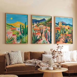 Set of 3 Tucson Posters, Tucson Arizona Prints, Tucson Travel Poster Set, Arizona Desert Wall Art Decor, Tucson Landscape Print Set