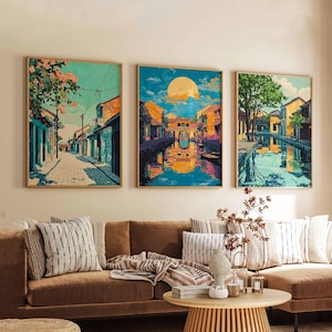 Set of 3 Hoi An Posters, Vietnam Travel Prints, Hoi An Prints, Hoi An Wall Art, Hoi An Poster Set, Vietnam Poster Set, Hoi An Decor