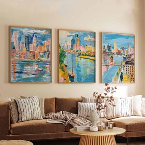 Set of 3 Columbus Ohio Posters, Travel Posters Set, Columbus Prints, Ohio Wall Art, Columbus City Decor, Columbus Skyline Print