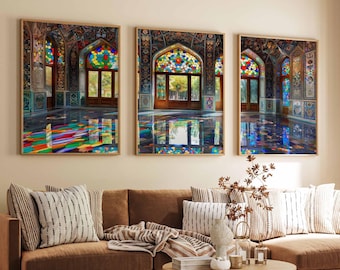 Set of 3 Isfahan Posters, Iran Poster, Persian Poster, Historical Poster, Islamic Poster, Architecture Poster, Isfahan Travel Art, Iran Art