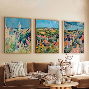 Set of 3 Hay on Wye Posters, UK Travel Prints, Welsh Town Wall Art Set, Hay on Wye Decor, Countryside Poster Set, Print Gift for Home