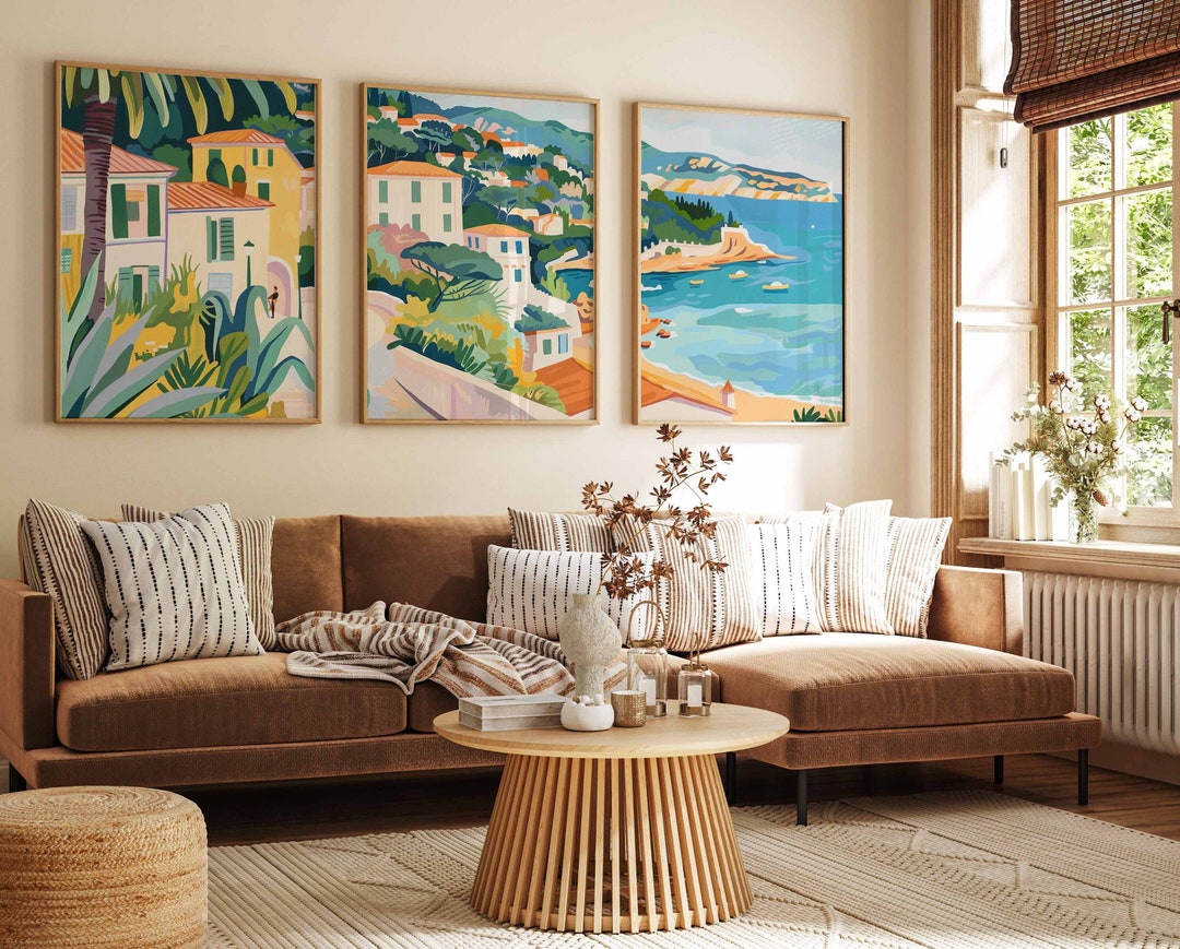 Set of 3 French Riviera Travel Prints, French Riviera Travel Posters ...