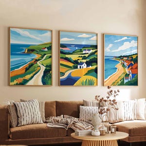 Set of 3 East Sussex Posters, England Travel Prints, East Sussex Wall Art Set, Coastal Landscape Posters, Countryside Decor Prints