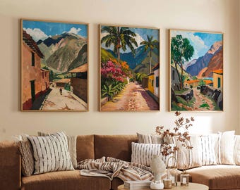 Conjunto de 3 pôsteres do Peru, impressões de viagens do Peru, arte de parede do Peru, conjunto de impressões do Peru, decoração do Peru, pôsteres da natureza do Peru, arte de aventura do Peru