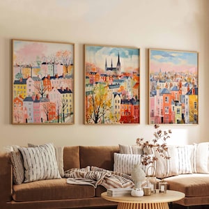 Set of 3 Kensington Posters, London Travel Prints, UK Wall Art Set, Elegant Poster Prints, City Decor Gift Set