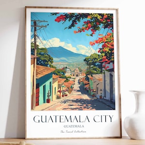 Guatemala City Print, Guatemala City Travel Poster, Guatemala Travel Print, Tropical Decor, Guatemala Wall Art, Guatemala City Gift