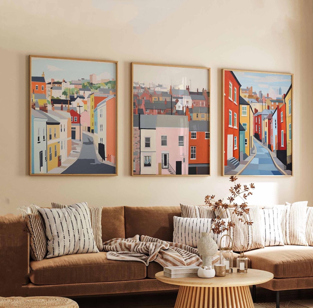 ナニートンポスター3枚セット、イングランド旅行プリント、イギリス