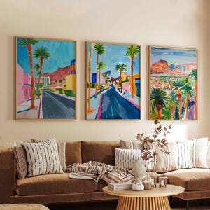 Set of 3 Las Vegas Posters, Las Vegas Nevada Wall Art, USA Travel Prints, Retro Las Vegas Poster Set, Vintage Nevada Decor Prints