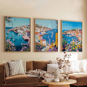 Set of 3 Brixham Posters, Devon Wall Art, UK Travel Prints, Brixham Harbour Poster Set, Coastal Decor, Fishing Village Gift