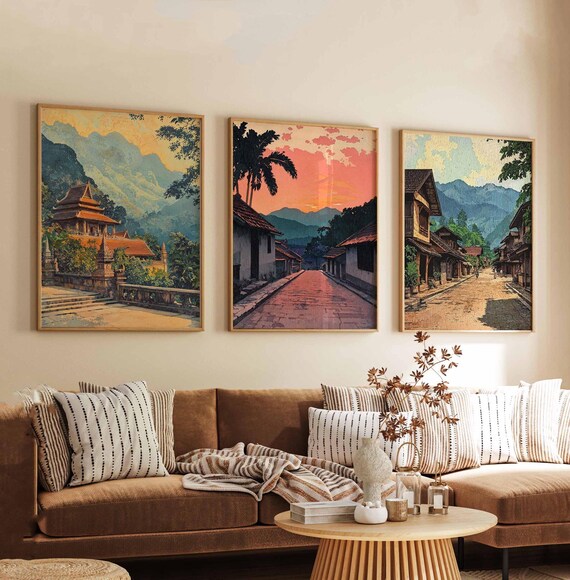 Luang Prabang Poster | Affiche De Voyage Vintage Classique Du