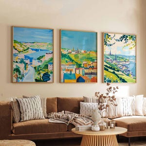 Set of 3 Huddersfield Posters, UK Town Prints, West Yorkshire Wall Art, Huddersfield Art Set, Travel Poster Prints, Vintage Style Decor