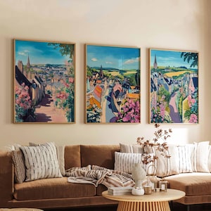Set of 3 Falkirk Posters, Scotland Travel Prints, Falkirk Wall Art Set, Kelpies and Canal Poster Collection, Scottish Landmark Art Prints