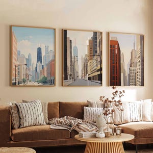 Set of 3 Charlotte North Carolina Posters, Travel Posters Set, Charlotte Prints, North Carolina Wall Art, Charlotte City Decor