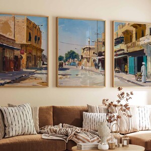 Set of 3 Faisalabad Posters, Pakistan Travel Prints, Faisalabad Travel Art, Islamic Wall Art, Islamic Travel Posters, Muslim Travel Print