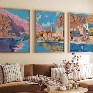 Set of 3 Yemen Posters, Yemen Travel Prints, Yemen Wall Art Set, Vintage Yemen Posters, Middle Eastern Decor Prints, Sanaa Poster Set