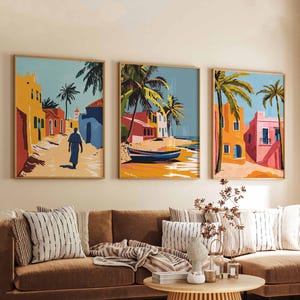 Set of 3 Senegal Posters, African Travel Prints, Senegal Wall Art Set, Senegal City Prints, African Decor, Senegal Gift Posters
