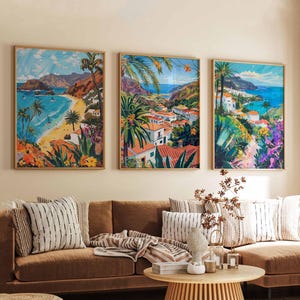 Lot de 3 affiches de Grande Canarie, estampes de Grande Canarie Espagne, ensemble d'art mural îles Canaries, affiches des îles espagnoles, estampes de plage, déco Europe