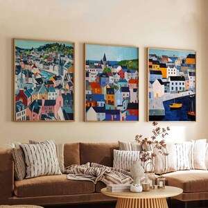 Set of 3 Waterford Posters, Ireland Travel Prints, Coastal City Wall Art Sets, Historic Town Poster Prints, Home Decor Gift