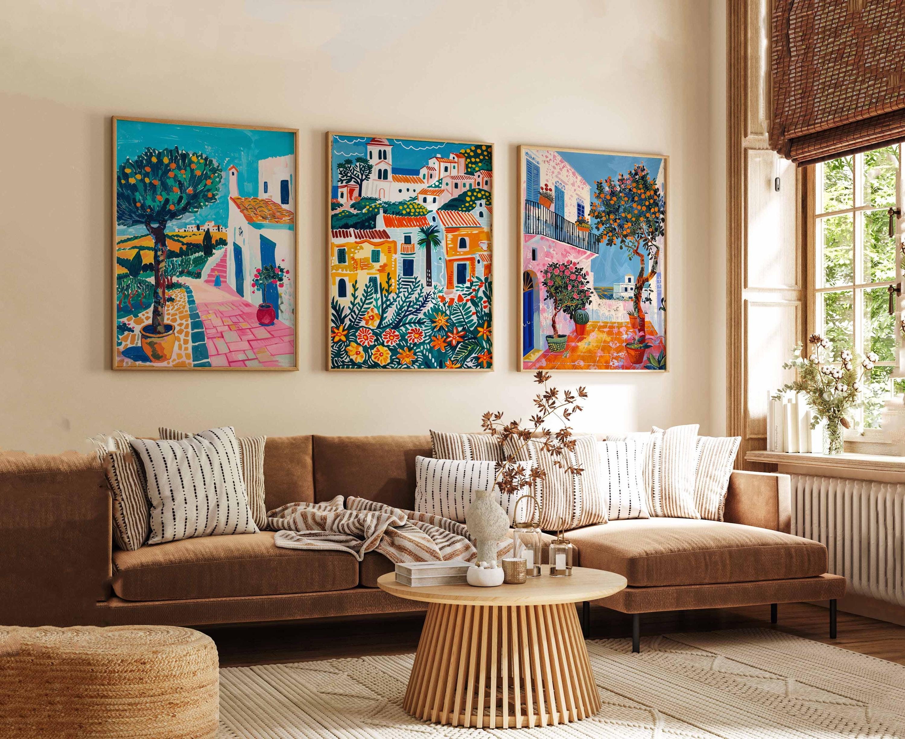 Set of 3 Puglia Italy Travel Posters, Coastal Wall Art Prints