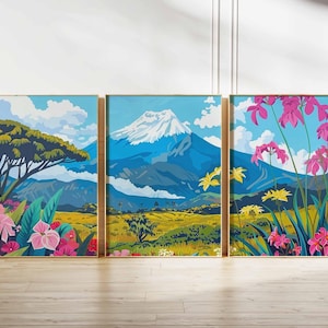 Set of 3 Ecuador Posters, South America Travel Prints, Ecuador Wall Art, Landscape Decor, Ecuador Travel Gift, Adventure Prints