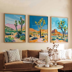Set of 3 Joshua Tree Posters, California Wall Art Prints, Joshua Tree Travel Poster Set, Desert Landscape Posters, National Park Prints