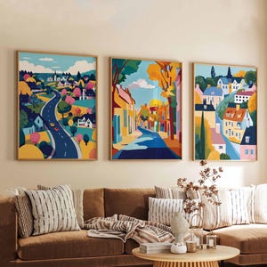 Set of 3 Milton Keynes Posters, UK Travel Prints, Modern City Wall Art Sets, Milton Keynes Poster Decor, Urban Print Collection