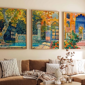 Set of 3 Faisalabad Posters, Pakistan Travel Prints, Faisalabad Travel Art, Islamic Wall Art, Islamic Travel Posters, Muslim Travel Print