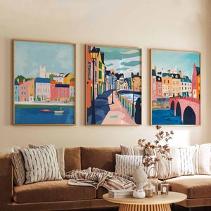 Set of 3 Limerick Posters, Ireland Travel Prints, Irish City Wall Art Set, Limerick Poster Prints for Home Decor or Gift