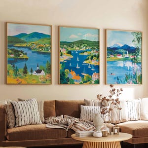 Set of 3 New Hampshire Posters, USA Prints, New England Wall Art Sets, New Hampshire Travel Decor, New Hampshire Mountains Posters Set