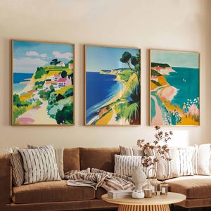 Set of 3 East Sussex Posters, England Travel Prints, East Sussex Wall Art Set, Coastal Landscape Posters, Countryside Decor Prints