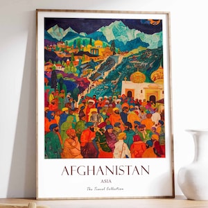 Impresión de viaje de Afganistán, cartel de arte afgano vintage, impresión de Kabul, decoración islámica, regalo para musulmanes, arte de la pared islámica, decoración afgana