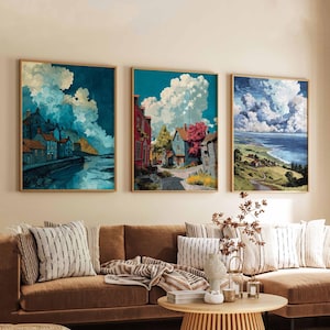 Set of 3 Fife Posters, Scotland Travel Prints, Fife Wall Art Set, Coastal Landscape Posters, Scottish Countryside Decor Prints