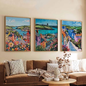 Set of 3 Kinsale Posters, Ireland Travel Prints, Coastal Wall Art Set, Harbour Poster Prints, Irish Seaside Decor Gift Set
