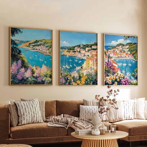 Set of 3 Salcombe Posters, UK Travel Prints, Coastal Wall Art Set, Devon Seaside Decor, Nautical Poster Gift for Home