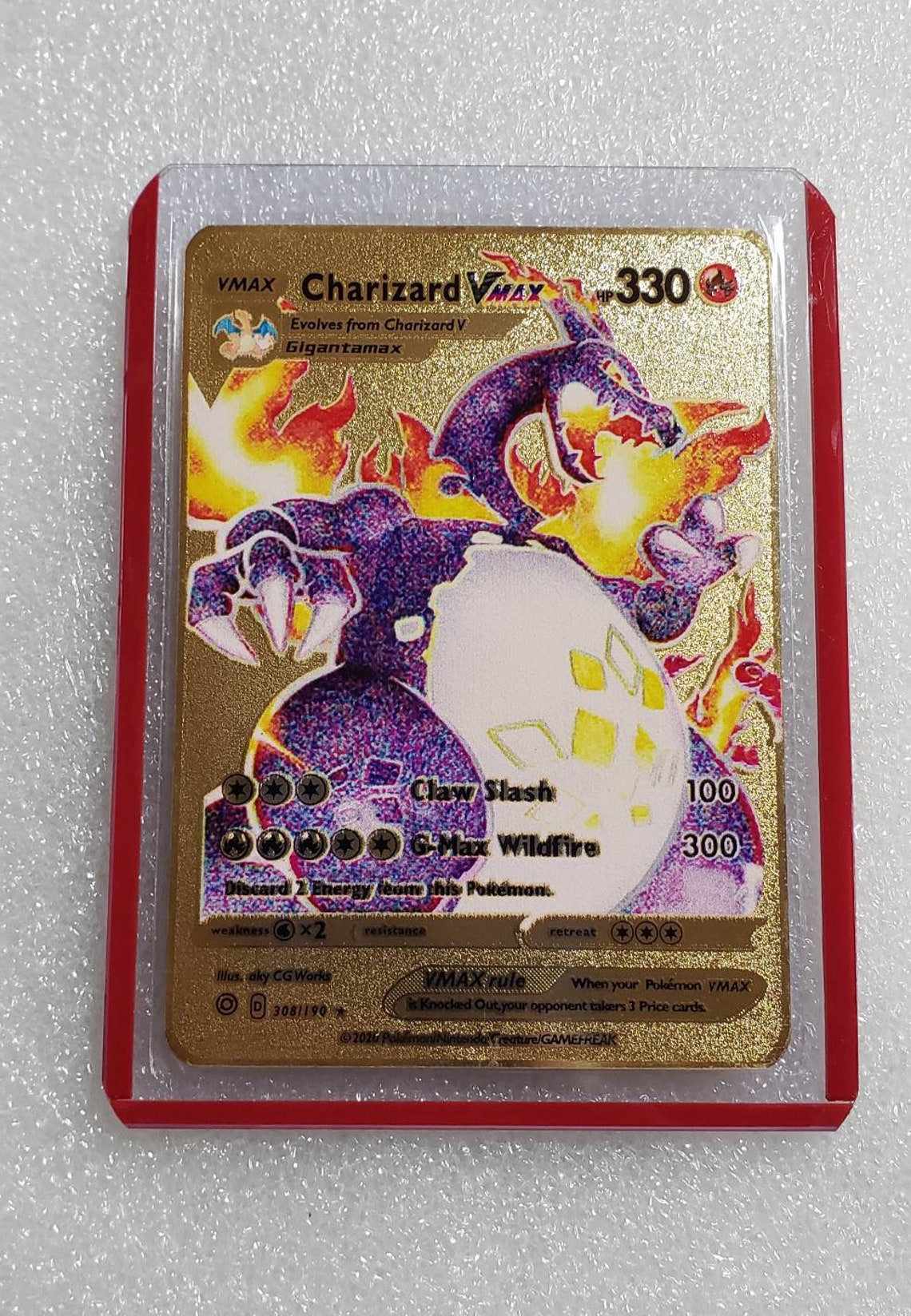 Pokemon Charizard VMAX 74 Hyper Rainbow Rare Full Art Gold Etsy